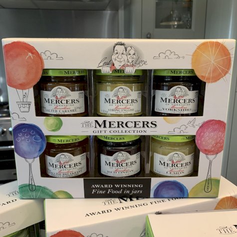 Mercers 6 Jar Variety Gift Set (Mustard, Chutneys, Dessert Sauce, Marmalades, Curds)